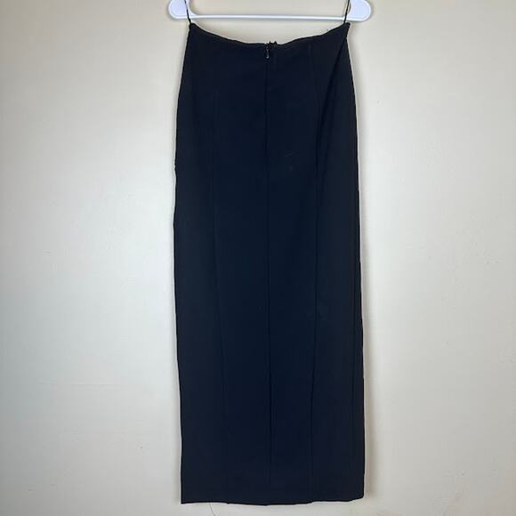 Zara Women's Black Cut Out Slit Maxi Skirt Built In Underwear Size Medium - Picture 2 of 6